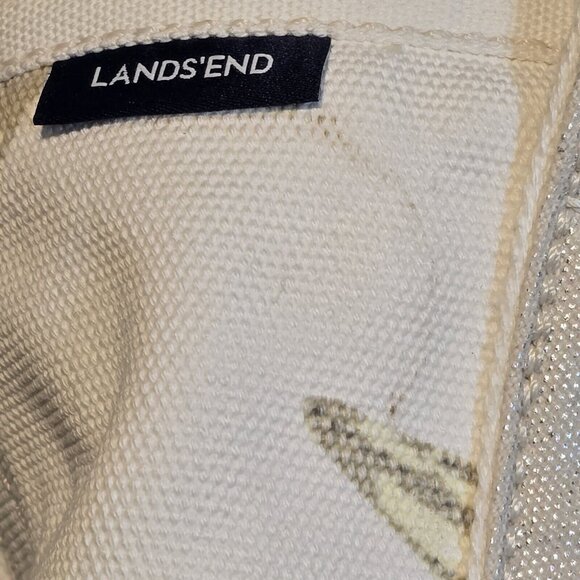 Lands' End Canvas Tote Bag Zips Shut Organize Pockets Starfish Beach Key Holder - Picture 14 of 16